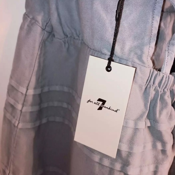 NEW 7 for all mankinD SUMMER MINI DRESS SIZE L cotton denim - Picture 2 of 6